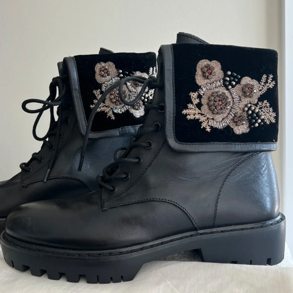 Zara black embroidered